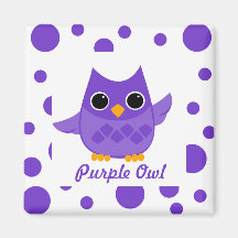 Purple Owl Fridge Magnet