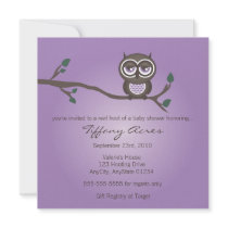 Purple Owl Invitation