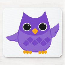 Purple Owl Mouse Pad