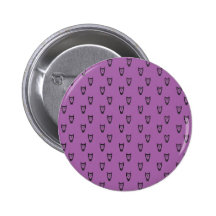 Purple owl pattern pinback buttons