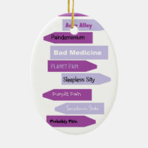 Purple Pain Signs Christmas Tree Ornament
