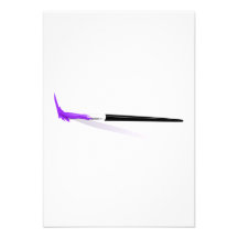 Purple Paint Brush Personalized Announcements