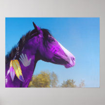 Purple Paint Horse War Pony Poster
