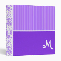 Purple Paisley Pattern 3 Ring Binder