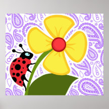 Purple Paisley Pattern; Ladybug Posters