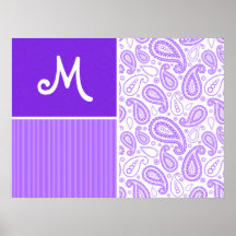 Purple Paisley Pattern Poster