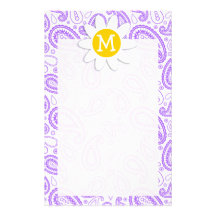 Purple Paisley Pattern; Spring Daisy Stationery