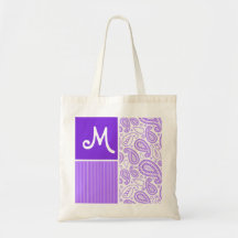Purple Paisley Pattern Tote Bag
