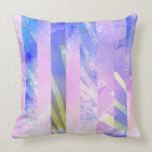 Purple Palm Stripe Pillows