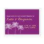 Purple palm tree summer wedding chic save the date post cards
