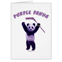 Purple Panda Hockey Bear Card