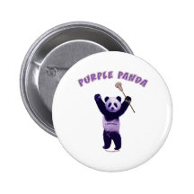 Purple Panda Lacrosse Button
