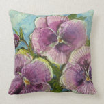 Purple Pansies Throw Pillow