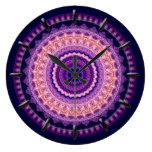 Purple Paradise Kaleidoscope Mandala wall clock