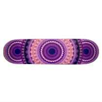 Purple Paradise Mandala kaleidoscope skateboard