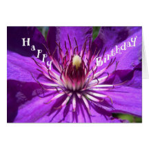 Purple Passion Flower Birthday Card