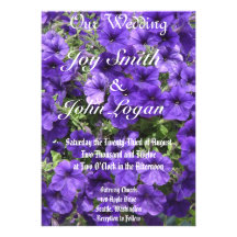 Purple Passion Petunias Wedding Invitations