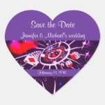 Purple Passion Vegas Casino Style Wedding Heart Stickers