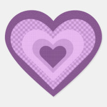 Purple Patchwork Heart Valentine Sticker