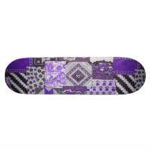 Purple Patchwork Skateboard Deck