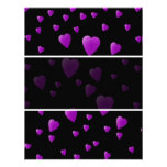 Purple Pattern of Love Hearts on Black. Personalized Invites