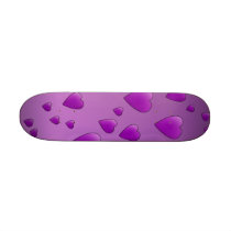 Purple Pattern of Love Hearts. Skateboard Decks