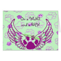Purple Paw & Wings Groomers Greeting Card