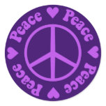 Purple Peace & Love Sticker