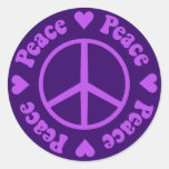 Purple Peace & Love Sticker