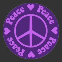 Purple Peace & Love Sticker stickers