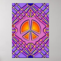 PURPLE PEACE SIGN POSTER