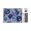 Purple Peace Signs Postage Stamps