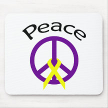 Purple Peace Word & Ribbon Mouse Pad