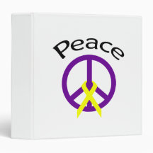 Purple Peace Word & Ribbon Vinyl Binders
