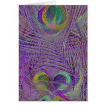 Purple Peacock Feathers Cards