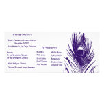 Purple Peacock Wedding Program Announcements