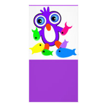 Purple Penguin Designed Book Mark Customized Photo Card