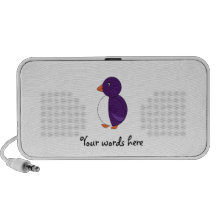 Purple penguin laptop speakers
