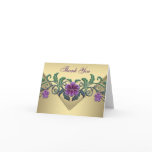 Purple Petunia Gold Thank You Cards