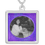 purple  photo frame necklaces
