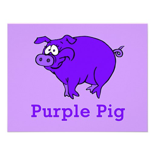 Purple Pig on Apparel, Mugs, Baby Shirts Custom Invitations