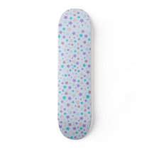 Purple Pink and Blue Pastel star pattern on blue Skate Boards