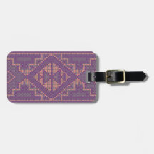 purple pink bead design luggage tag