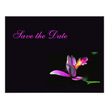 Purple Pink Floral Modern Save the Date Wedding Personalized Announcement