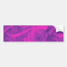 Purple Pink Floral Swirl Flourish Girly Pattern Bumper Sticker