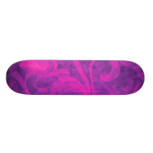 Purple Pink Floral Swirl Flourish Girly Pattern Skate Board