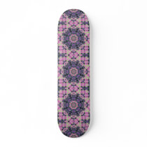 Purple Pink Flowers Blossom Mandala Skate Deck