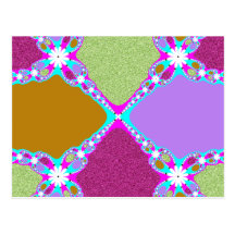 Purple Pink Fractal Postcards