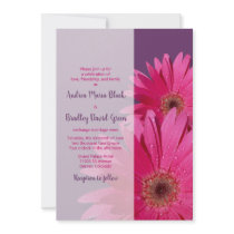 Purple & Pink Gerbera Daisy Wedding Invitation
