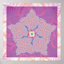 Purple & Pink Star Pattern Print